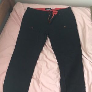 Black and red joggers